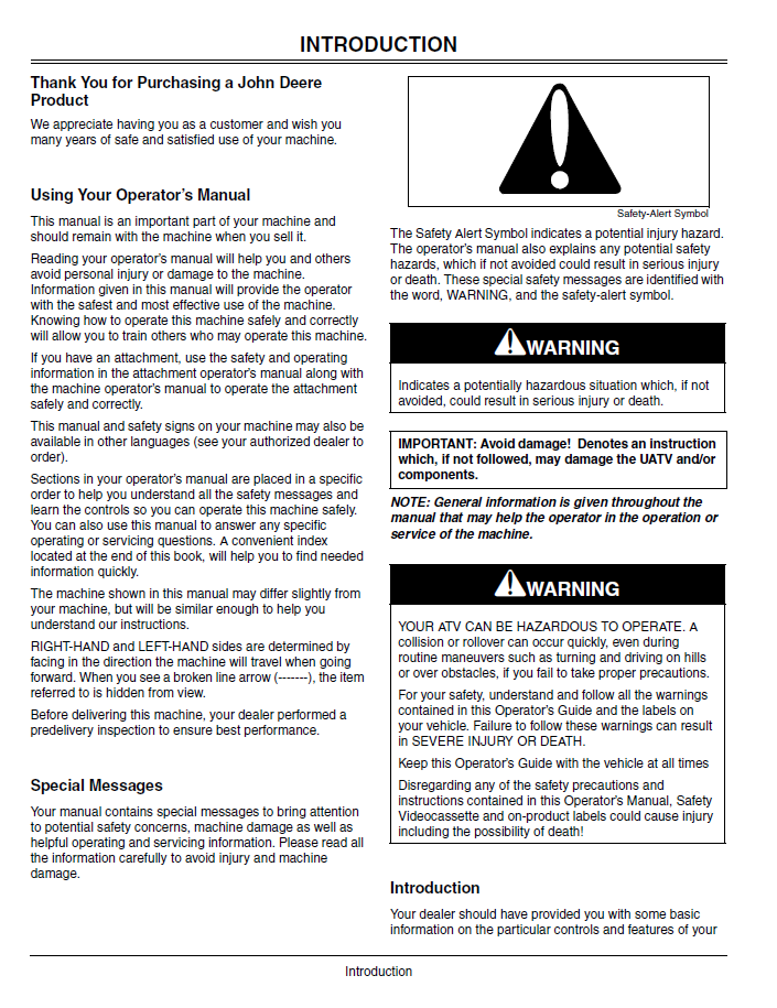 OMC219000362 John Deere Buck 500 Auto Utility ATV Manual PDF
