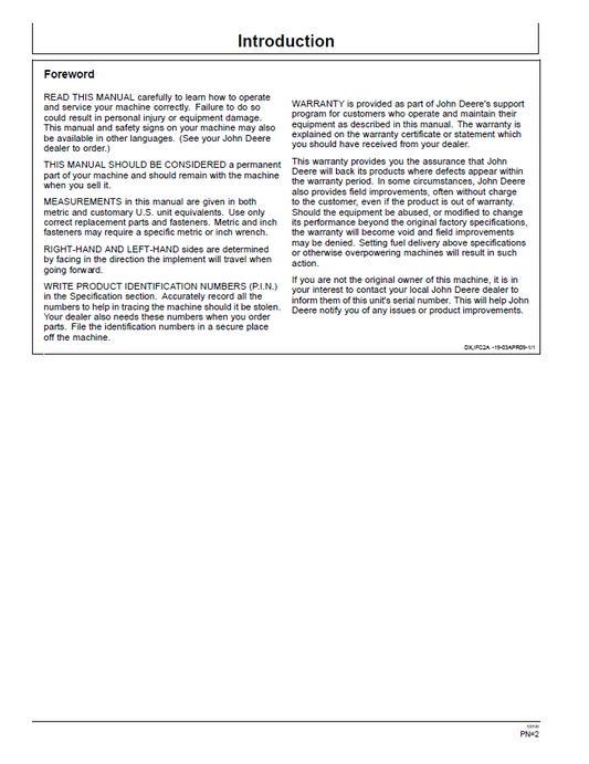 OMFH304530 John Deere Mower Conditioner Operation & Maintenance Manual