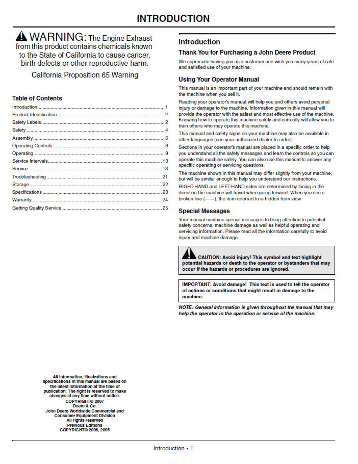 OMGX22621 John Deere JS20 JS30 JS40 Operator Manual Download