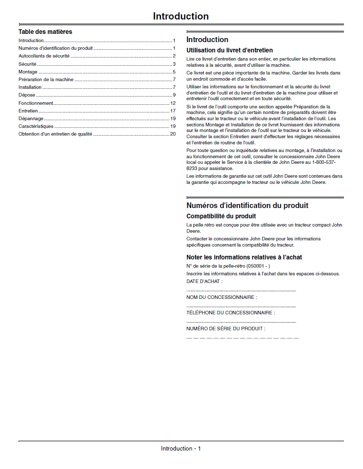 OMLVU24606 John Deere 260 Backhoe Operation & Maintenance Manual