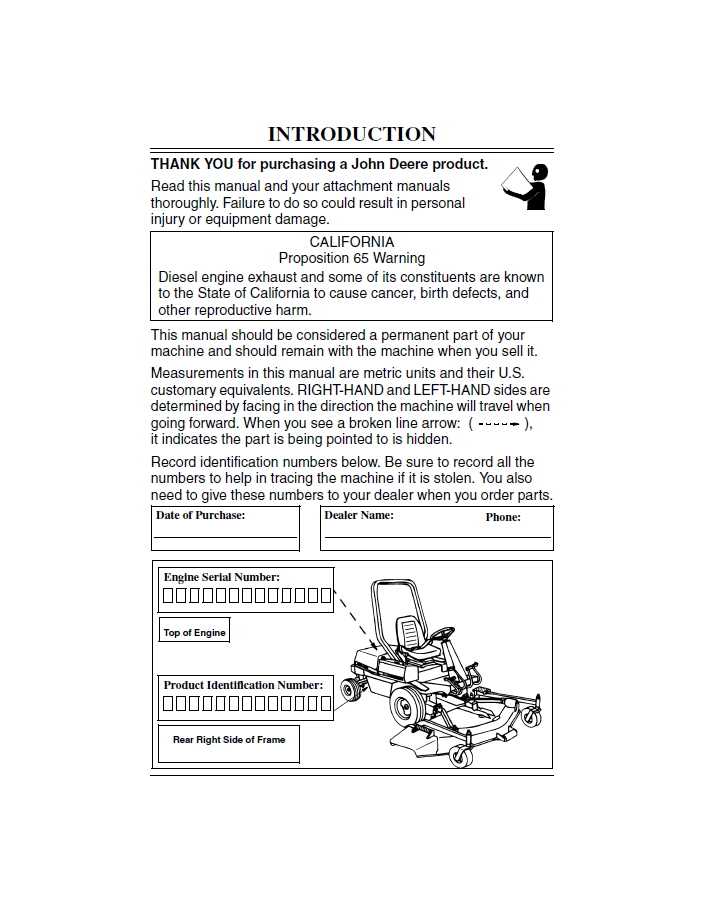 OMM124509 John Deere F925 F935 Front Mower Operation & Maintenance Guide