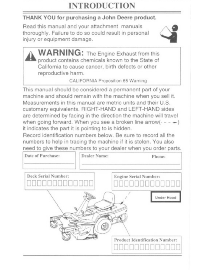 OMM134151 John Deere F510 F525 Front Mower Operation & Maintenance Guide