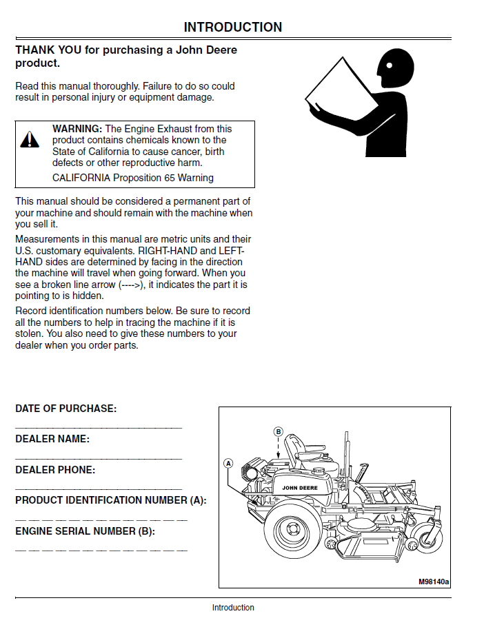 OMM138801 John Deere ZTrak M653 M655 M665 Mower Operation Guide