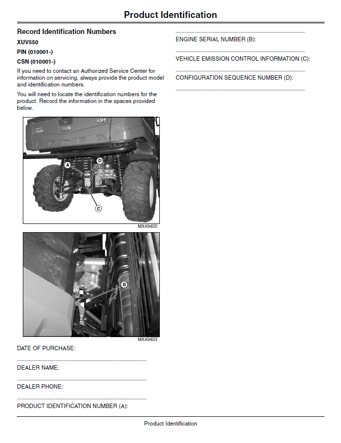 OMM164559 John Deere Gator XUV550 Operation & Maintenance Manual