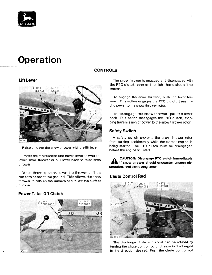 OMM44394 JOHN DEERE 32 SNOWTHROWER LAWN & GROUNDS CARE DIVISION OPERATOR MANUAL 