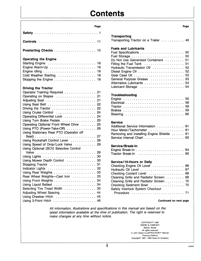 OMM92614 John Deere 655 755 855 955 Tractor Operator Manual Guide