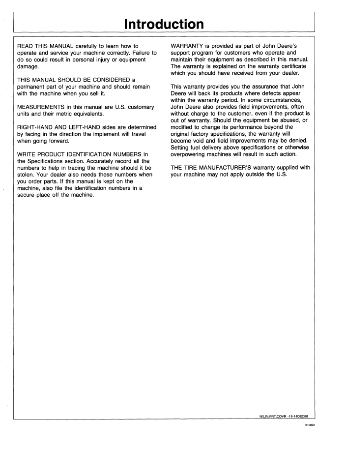 OMN200083 John Deere 960 Field Cultivator Operation & Maintenance Guide