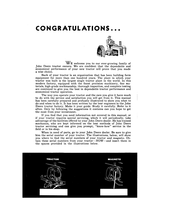 OMR2003 John Deere AR-AO Farm Tractor Owner’s Manual