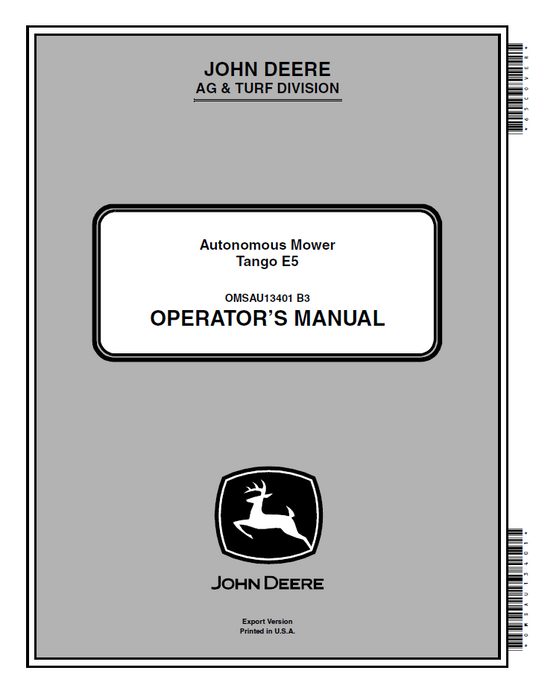 OMSAU13401 John Deere Tango E5 Autonomous Mower Operator Manual