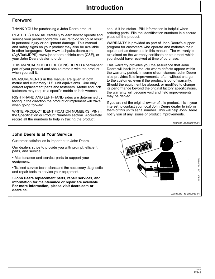 JOHN DEERE BA72, BA84, BP72, BP84, BP72F, BP84F, BR60, BR72, BR84 BROOMS OPERATOR MANUAL OMT203587