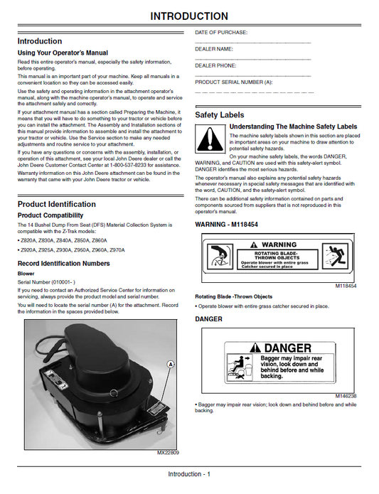 OMTCU25046 J9 Blower System & Rear Hopper Setup Manual