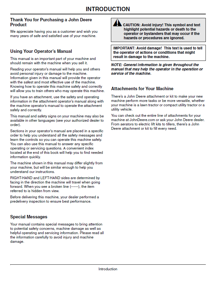 OMTCU29562: John Deere Series II Front Mower User Guide