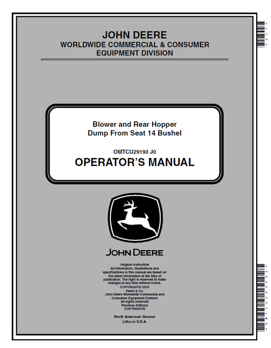 OMTCU30355 John Deere ZTrak Pro Series Operator Manual for Z900 Models