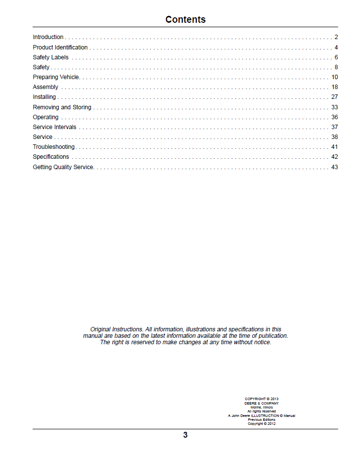 OMTCU33004 John Deere Blower & Rear Bagger 2/3 Bag Manual PDF