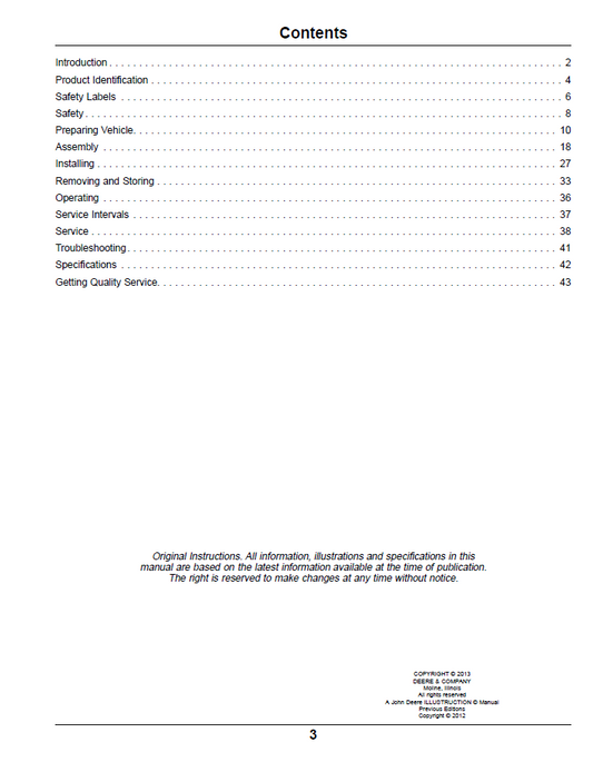 OMTCU33004 John Deere Blower & Rear Bagger 2/3 Bag Manual PDF