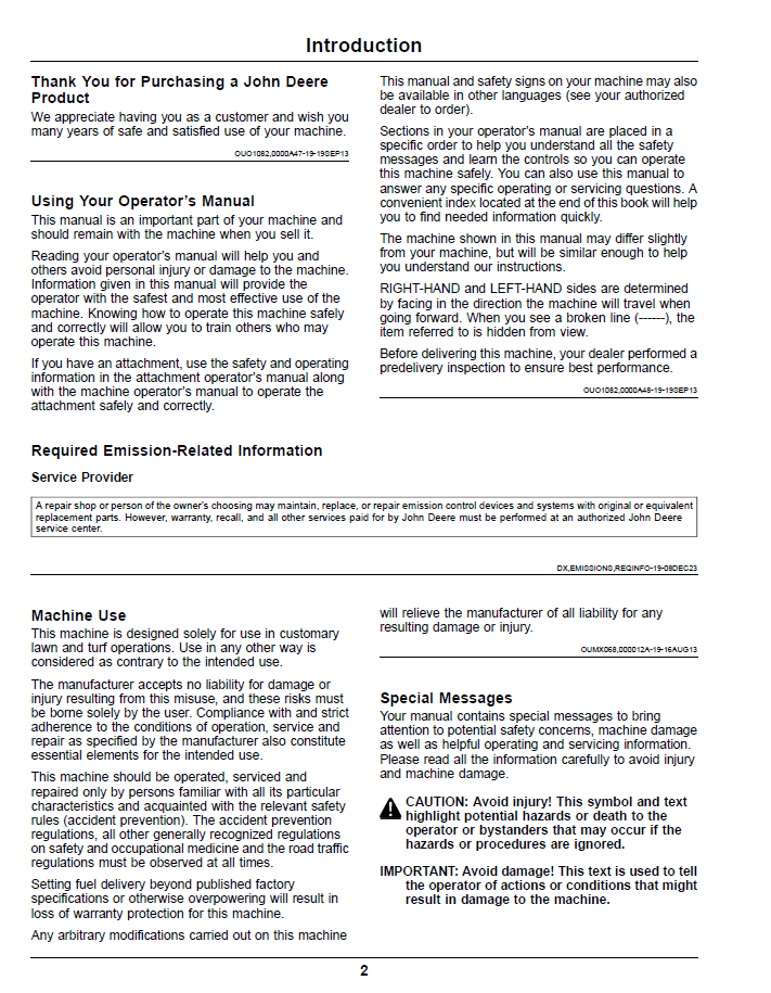 OMTCU40077 John Deere ZTrak Z997R Diesel Operator Manual