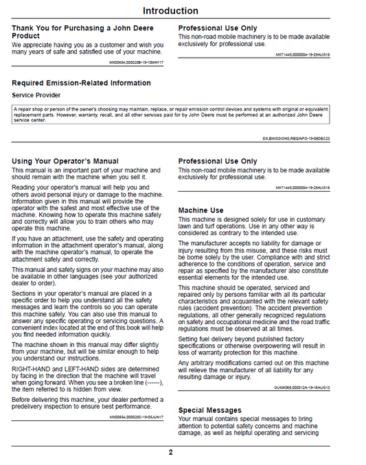 OMUC14760 John Deere ZTrak Z997R Diesel Operator Manual PDF Guide