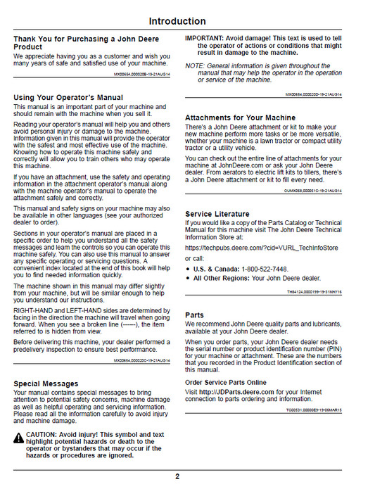 OMUC15151 John Deere Z900 ZTrak Pro Series Gas Operator Manual PDF