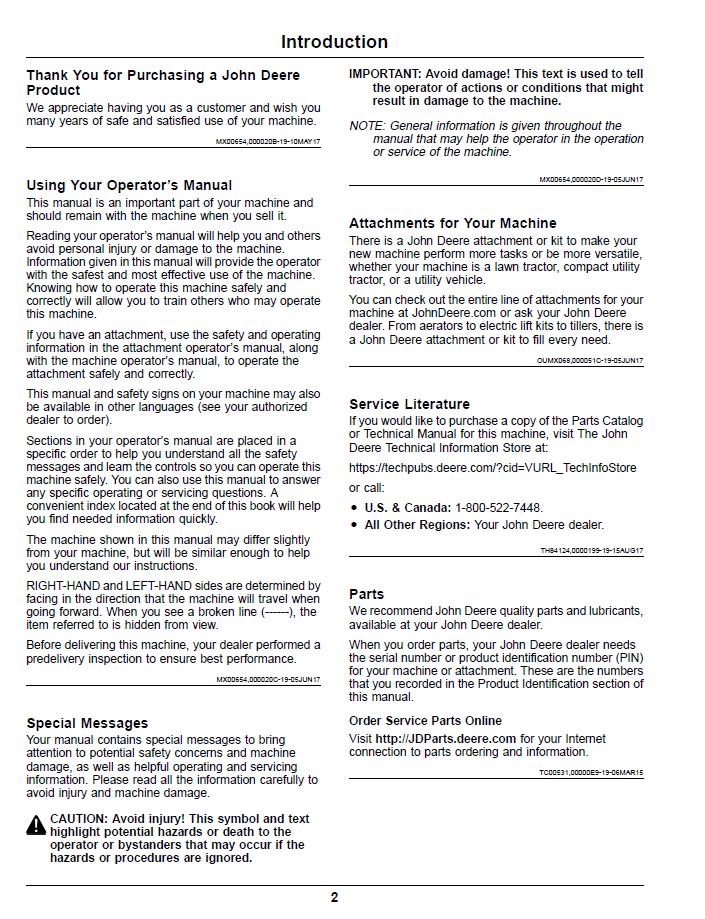 OMUC18427 John Deere Z900 ZTrak Pro Series Gas Operator Manual PDF