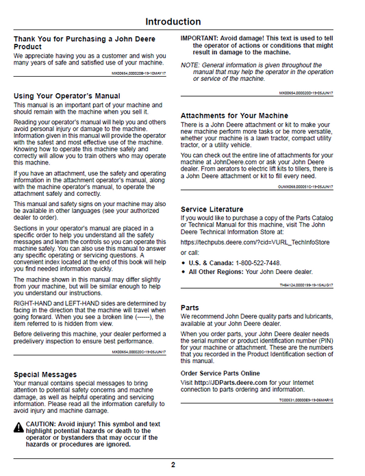 OMUC18427 John Deere Z900 ZTrak Pro Series Gas Operator Manual PDF