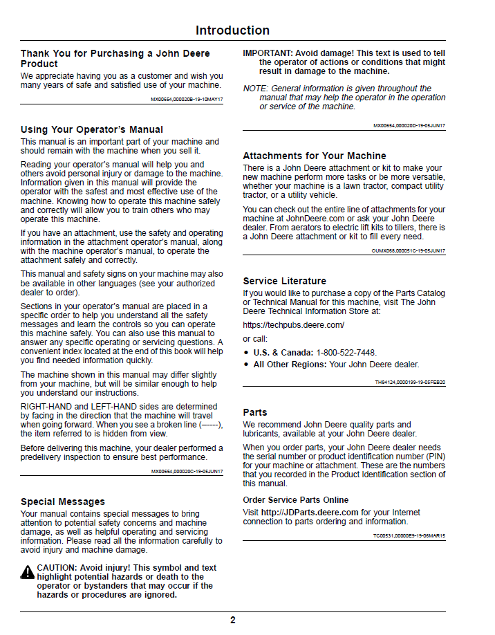 OMUC22307E John Deere Z900E, Z900M & Z900R ZTrak Pro Mower Manual