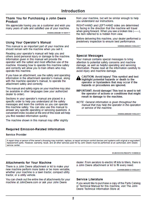 John Deere Z900 Series ZTrak Pro Gas Manual OMUC32807 Download Guide