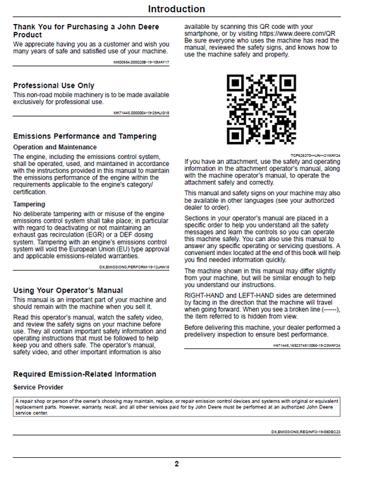 OMUC37499 John Deere ZTrak Pro Series Gas Operator Manual Download