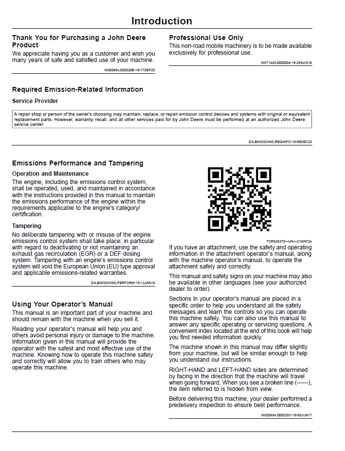 OMUC46550 John Deere Z994R ZTrak Pro Series Mower Operator Manual PDF Download