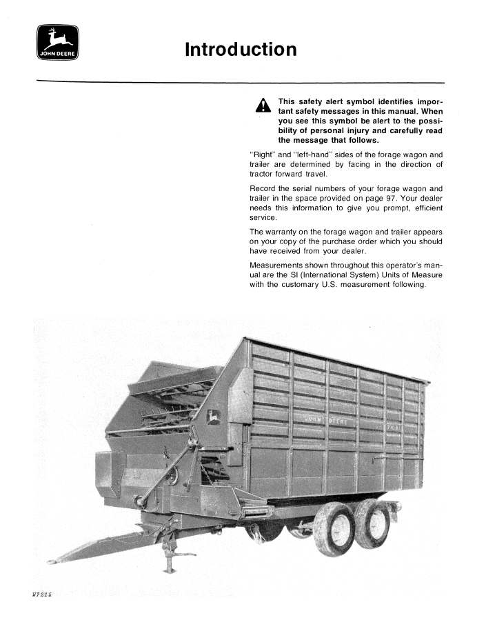 OMW21472: John Deere 714A/716A Forage Wagon Operator Guide