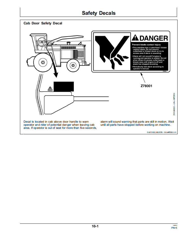 OMZ92777 John Deere Forage Harvester Operation & Maintenance Manual