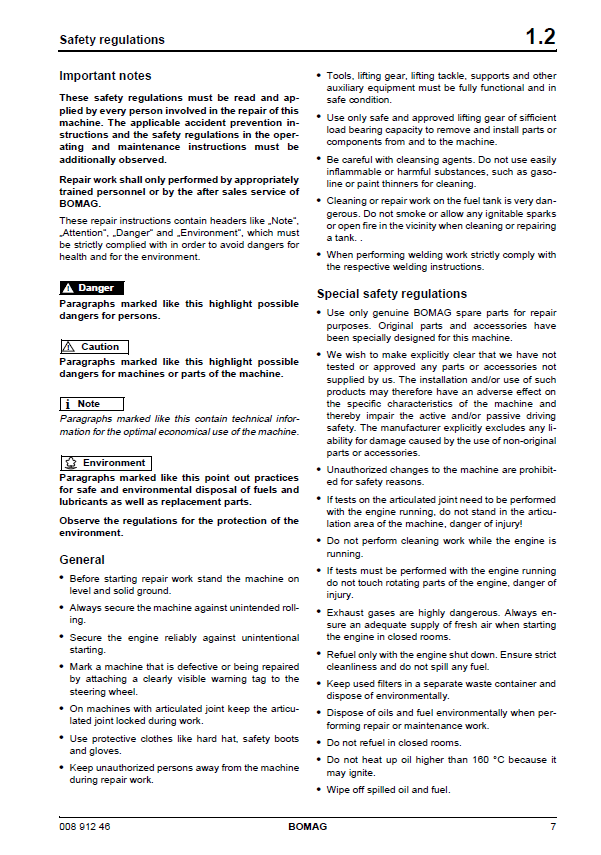Official 09-2002 BOMAG BW 216 D-3 Service and Repair Guide