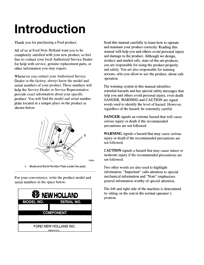 Official 42642510 PDF: New Holland Ford LS25-12.5G Yard Tractor Manual