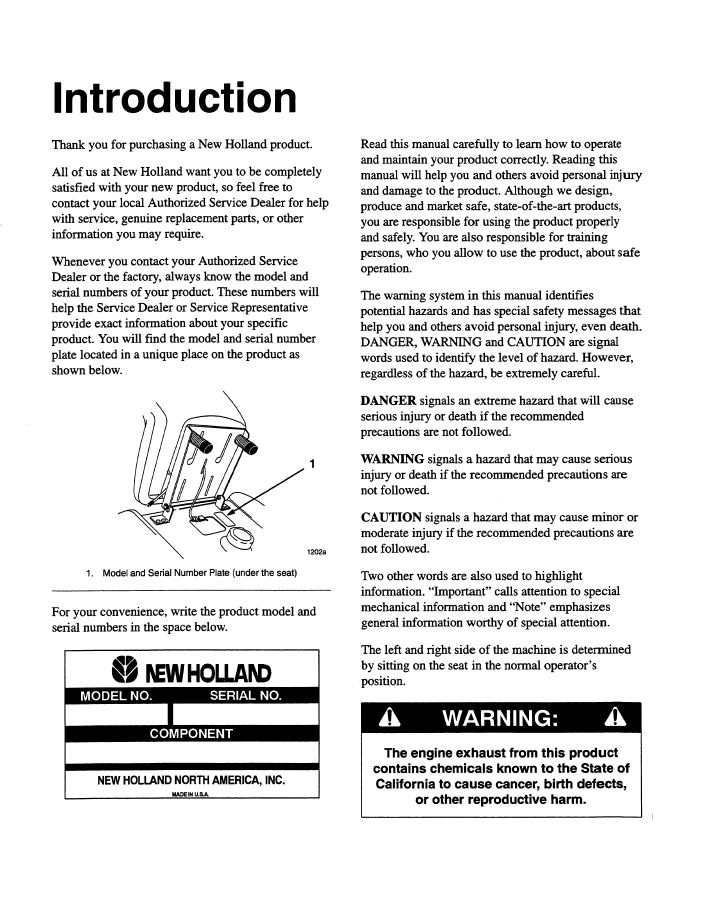 Official 42646510 PDF: New Holland LS55-19H Yard Tractor Manual