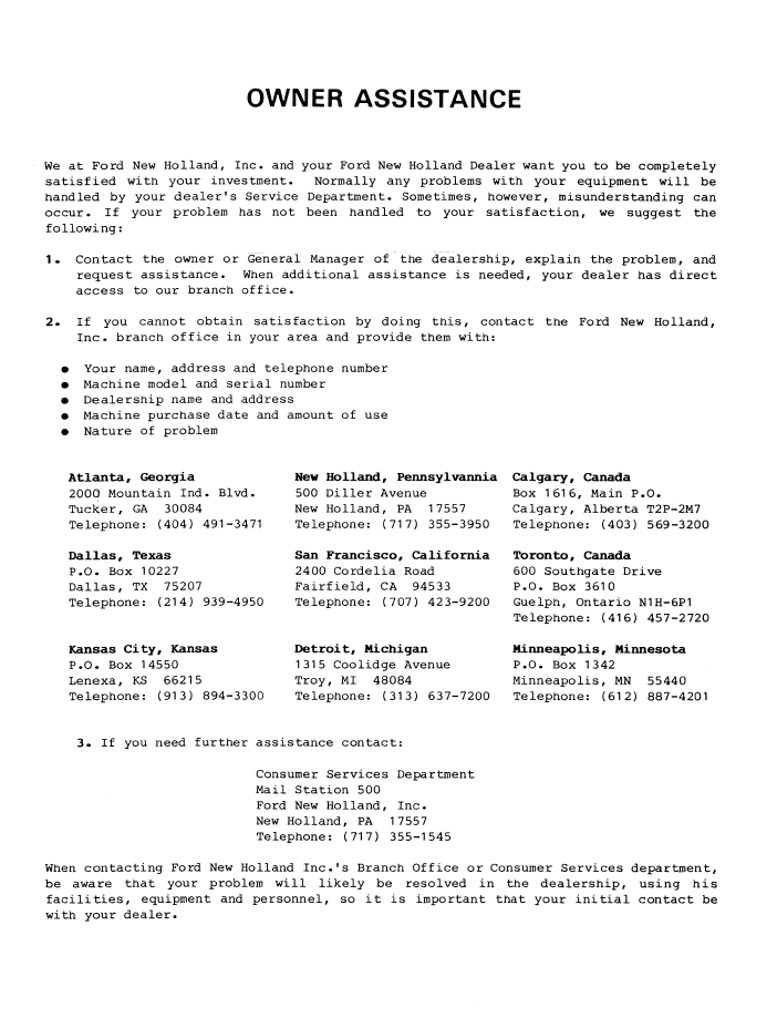 Official 42647000 PDF: New Holland Front Attachment EM Series Manual