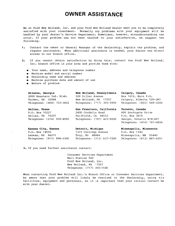 Official 42647200 PDF: New Holland Ford Front Attachment LGT 18 HP Manual