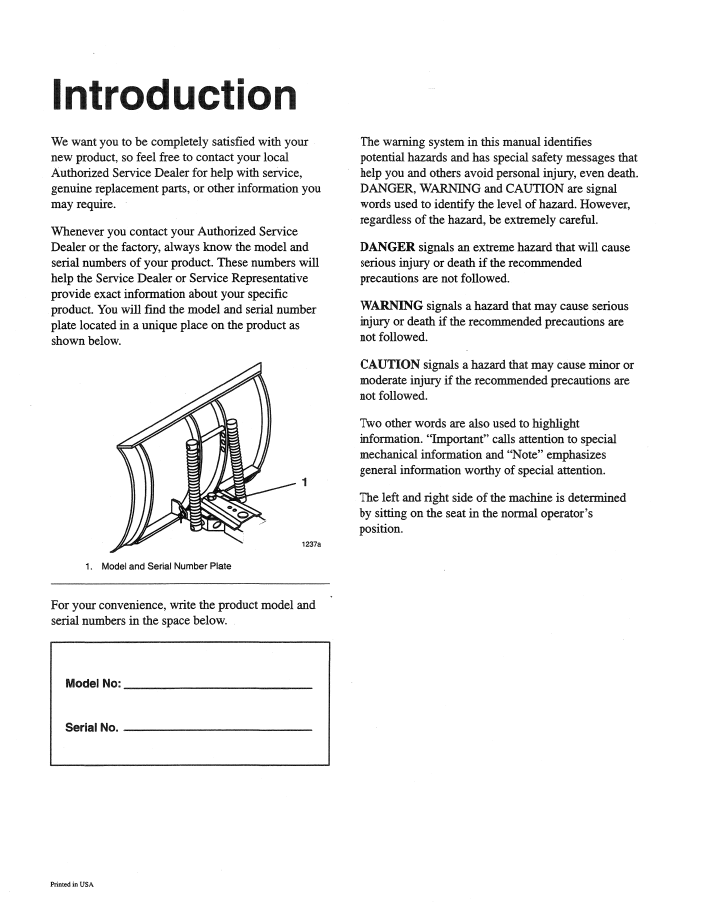 Official 42680081 PDF: New Holland 48" Snow Blade Lawn Garden Tractor Manual