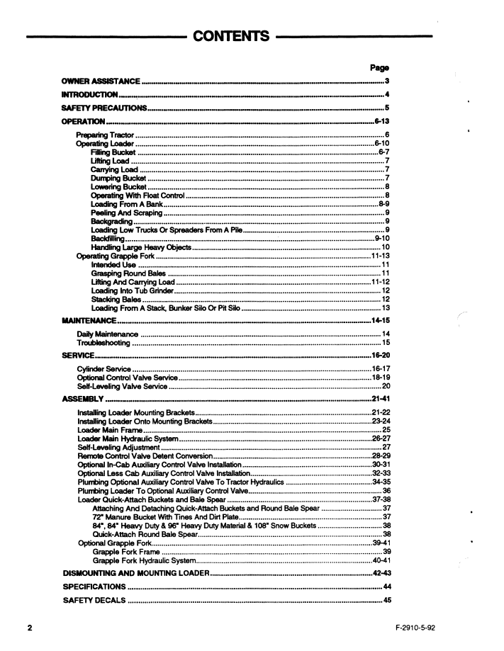 Official 42741111 PDF: New Holland Series 7411 Quick Attach Farm Loader Manual