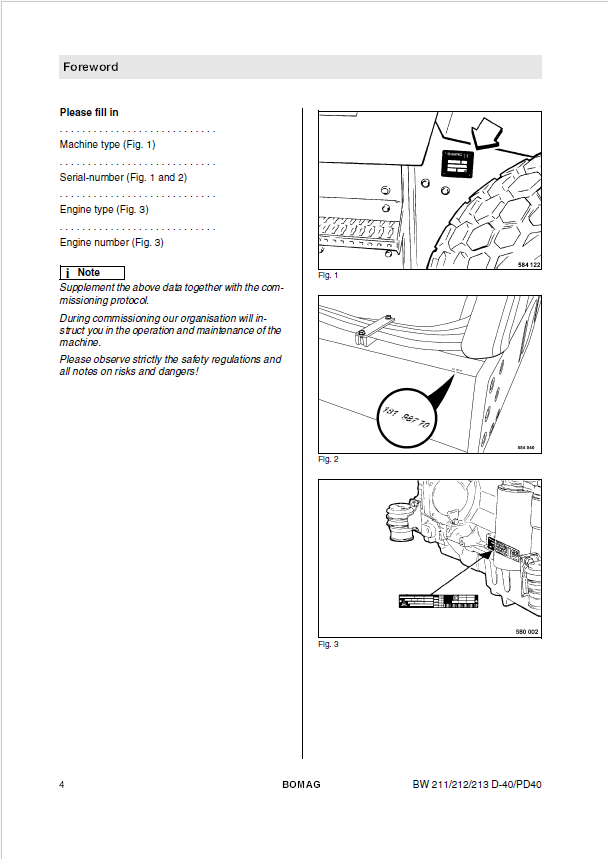 Official BOMAG BW 213 D-40, PD-40 Operating & Maintenance Manual