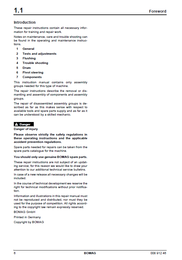 Official BOMAG BW 219 PDH-3 Roller Repair Guide (00891246)