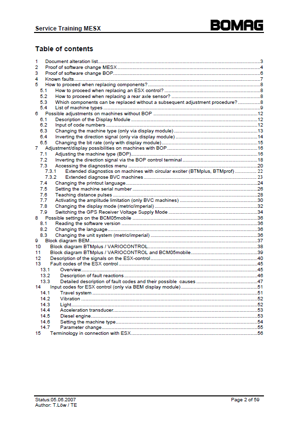 Official BOMAG ELEKTRIK MESX WZ_4_BVC-E Training Manual (PDF)