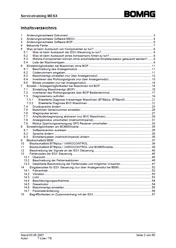 Official BOMAG MESX WZ_4_BVC-D Electrical Service & Training Guide