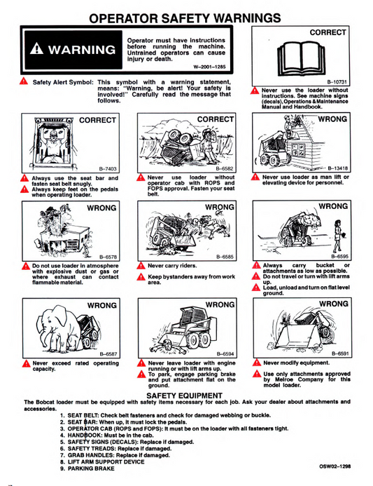 Official Bobcat 6556860 742 Loader Maintenance PDF