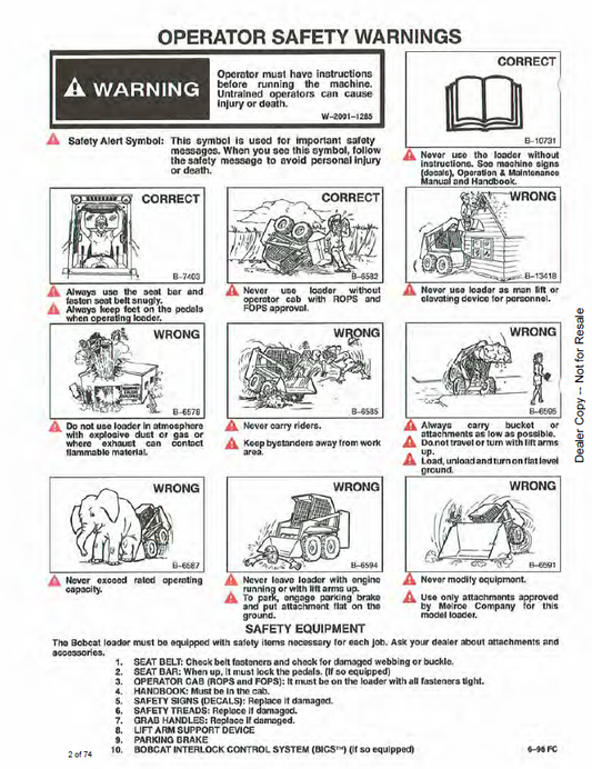 Official Bobcat 6566338 743DS Loader Maintenance PDF