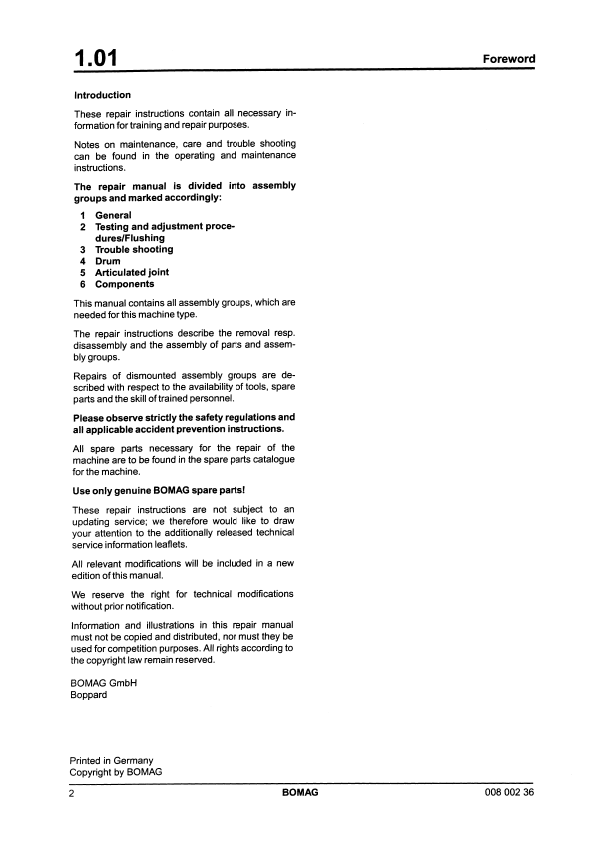 Official Bomag BW 213 DH-3 Service and Maintenance Guide PDF
