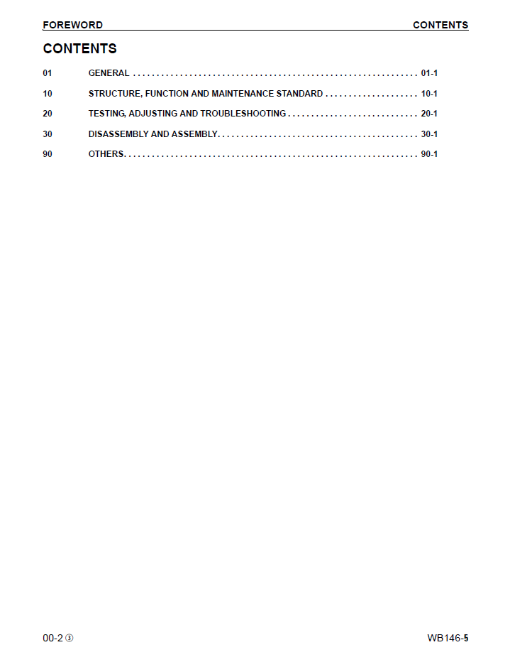 Official CEBM016503: Komatsu WB146-5 Backhoe Repair & Service Guide