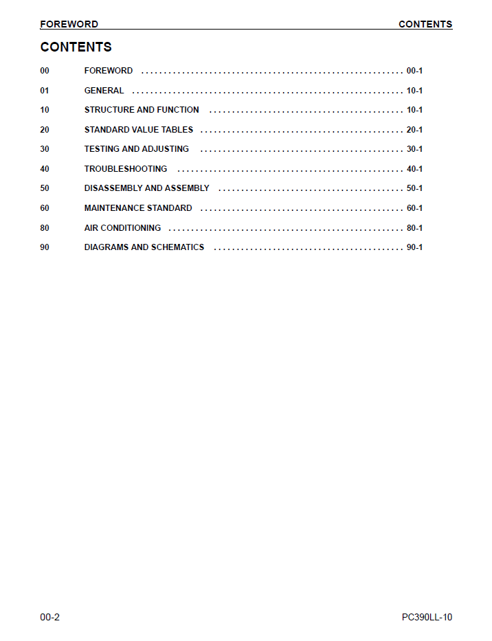 Official CEBM027502 Komatsu PC390LL-10 Repair & Service Manual