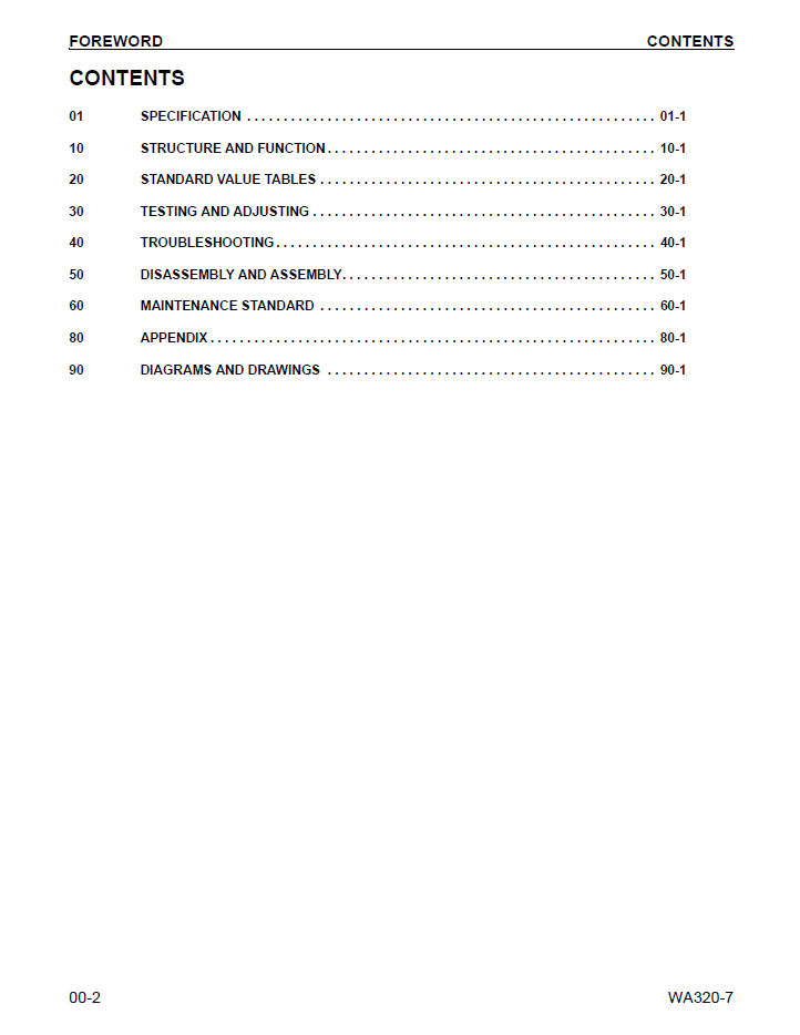 Official CEBM027701 Komatsu WA320-7 Repair & Service Manual
