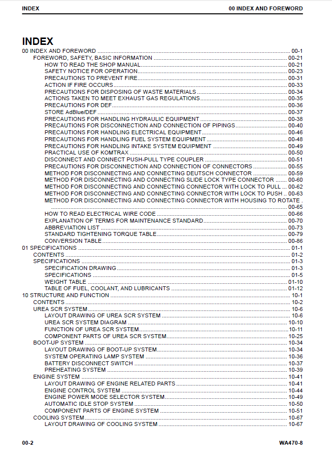 Official CEBM030000 Komatsu WA470-8 Loader Assembly Instructions