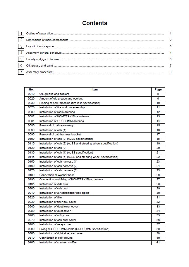 Official GEN00139-00 Komatsu WA600-8 Loader Assembly Instructions