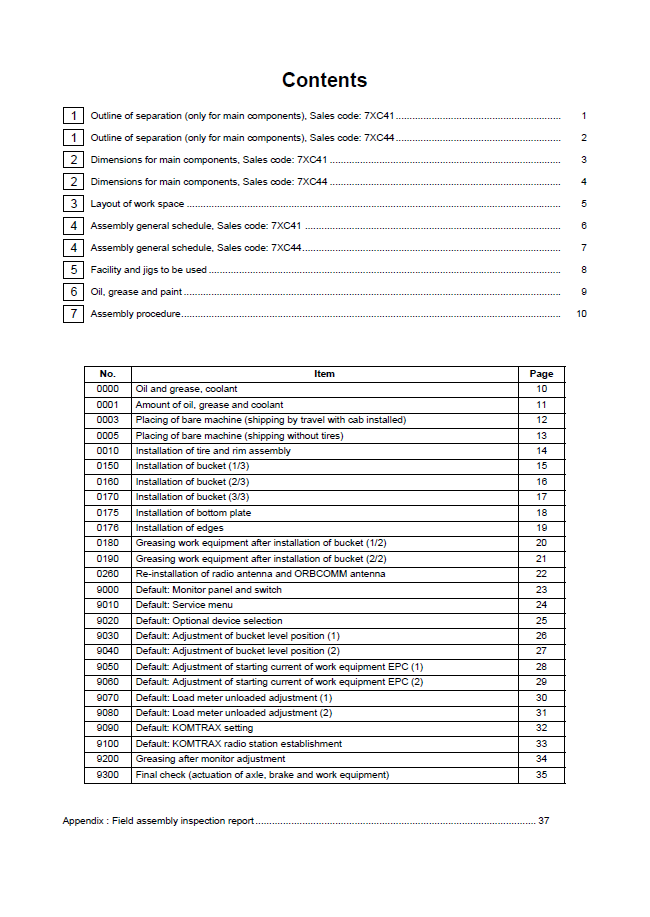 Official GEN00140-00 Komatsu WA500-8 Loader Assembly Instructions